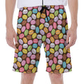 Colorful Macarons Pattern Print Men's Beach Shorts
