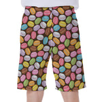 Colorful Macarons Pattern Print Men's Beach Shorts