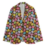 Colorful Macarons Pattern Print Men's Cotton Blazer