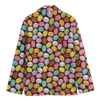 Colorful Macarons Pattern Print Men's Cotton Blazer