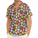Colorful Macarons Pattern Print Men's Deep V-Neck Shirt