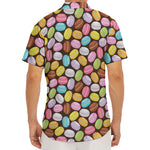 Colorful Macarons Pattern Print Men's Deep V-Neck Shirt