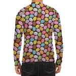 Colorful Macarons Pattern Print Men's Long Sleeve Rash Guard