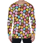Colorful Macarons Pattern Print Men's Long Sleeve T-Shirt