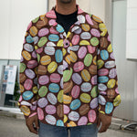 Colorful Macarons Pattern Print Men's Shirt Jacket