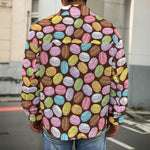 Colorful Macarons Pattern Print Men's Shirt Jacket