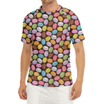 Colorful Macarons Pattern Print Men's Short Sleeve Rash Guard