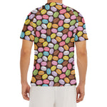 Colorful Macarons Pattern Print Men's Short Sleeve Rash Guard