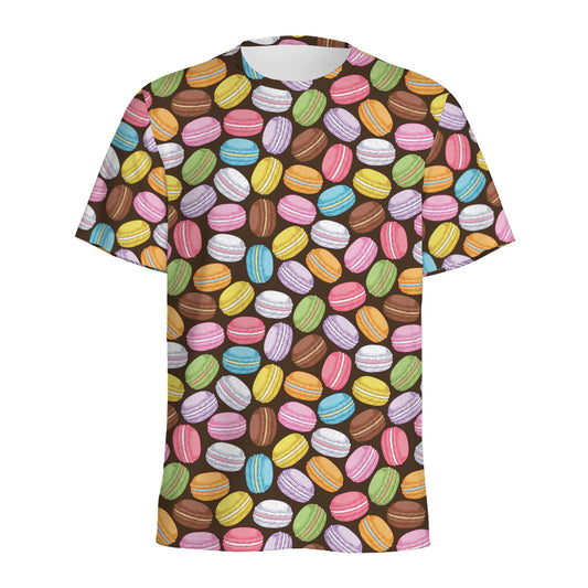Colorful Macarons Pattern Print Men's Sports T-Shirt