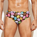 Colorful Macarons Pattern Print Men's Swim Briefs