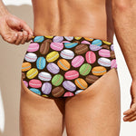 Colorful Macarons Pattern Print Men's Swim Briefs