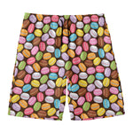Colorful Macarons Pattern Print Men's Swim Trunks