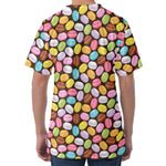 Colorful Macarons Pattern Print Men's Velvet T-Shirt