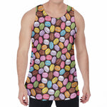 Colorful Macarons Pattern Print Men's Velvet Tank Top