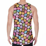 Colorful Macarons Pattern Print Men's Velvet Tank Top