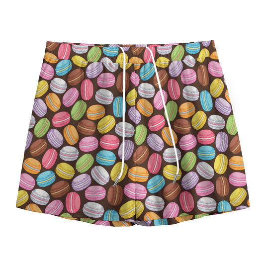Colorful Macarons Pattern Print Mesh Shorts