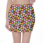 Colorful Macarons Pattern Print Pencil Mini Skirt