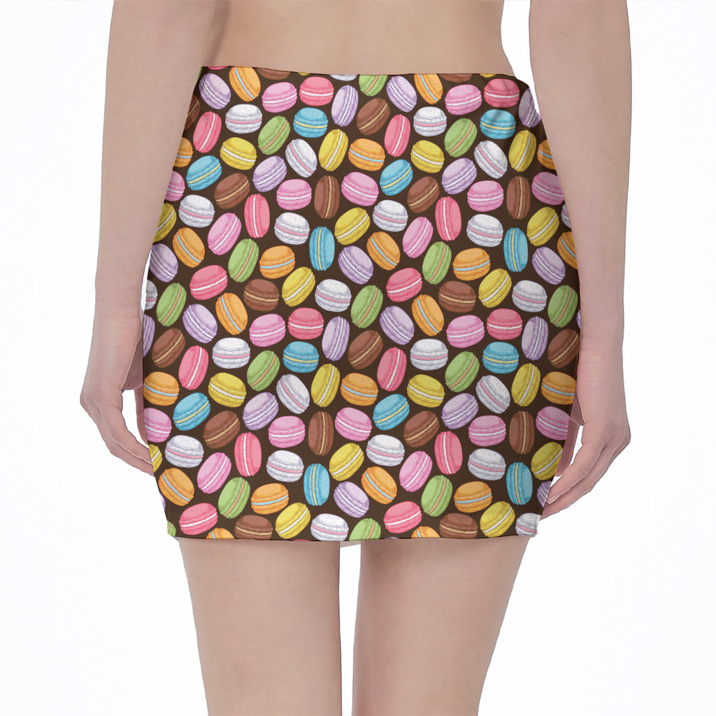 Colorful Macarons Pattern Print Pencil Mini Skirt