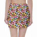 Colorful Macarons Pattern Print Pencil Mini Skirt