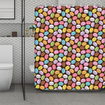 Colorful Macarons Pattern Print Polyester Shower Curtain