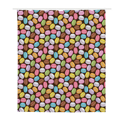 Colorful Macarons Pattern Print Polyester Shower Curtain
