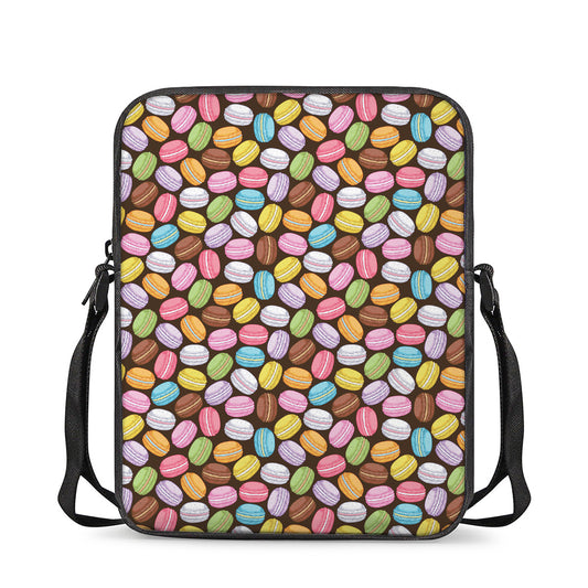 Colorful Macarons Pattern Print Rectangular Crossbody Bag