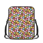 Colorful Macarons Pattern Print Rectangular Crossbody Bag