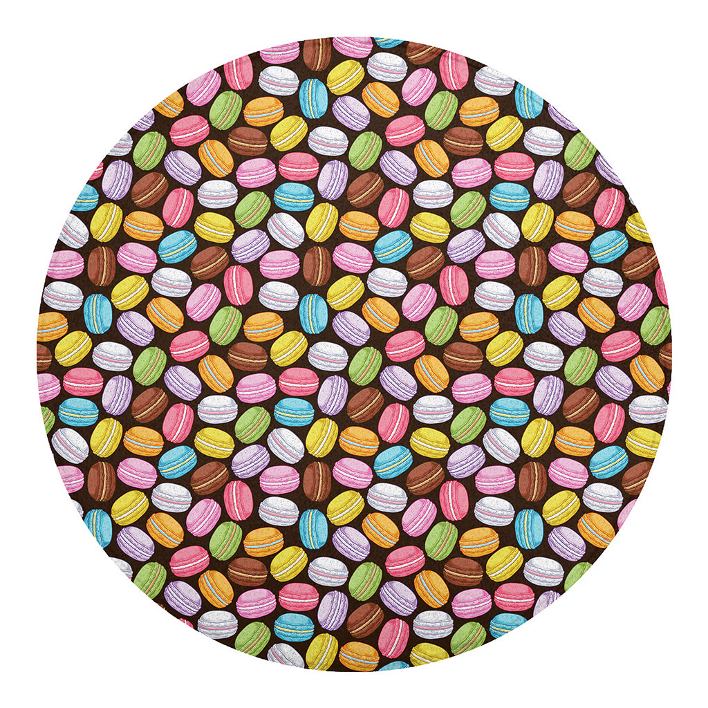 Colorful Macarons Pattern Print Round Blanket