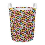 Colorful Macarons Pattern Print Round Laundry Basket