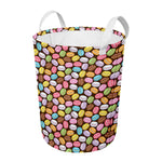Colorful Macarons Pattern Print Round Laundry Basket