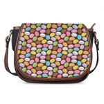 Colorful Macarons Pattern Print Saddle Bag
