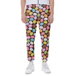 Colorful Macarons Pattern Print Scuba Joggers