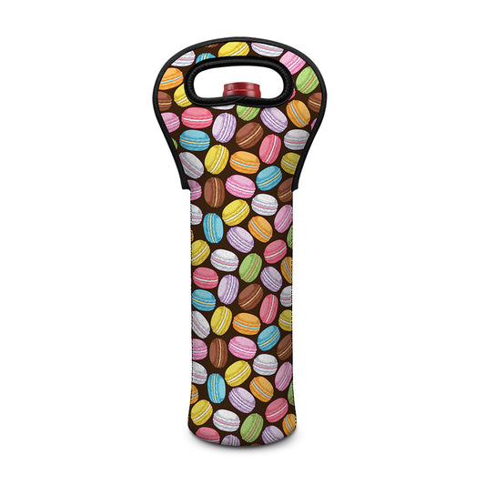 Colorful Macarons Pattern Print Single Neoprene Wine Tote