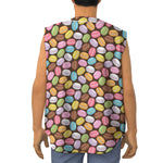 Colorful Macarons Pattern Print Sleeveless Baseball Jersey