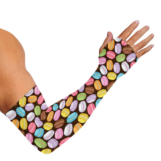 Colorful Macarons Pattern Print Sun Protection Arm Sleeves