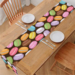 Colorful Macarons Pattern Print Table Runner
