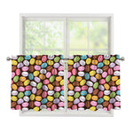 Colorful Macarons Pattern Print Tier Curtains