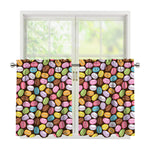 Colorful Macarons Pattern Print Tier Curtains