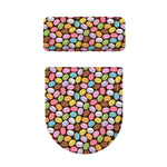 Colorful Macarons Pattern Print Toilet Lid And Tank Cover Set