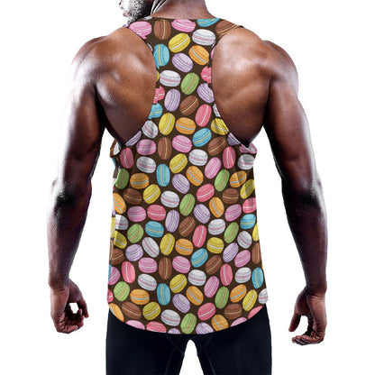 Colorful Macarons Pattern Print Training Tank Top
