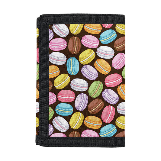 Colorful Macarons Pattern Print Trifold Wallet