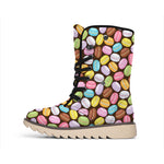 Colorful Macarons Pattern Print Winter Boots