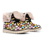 Colorful Macarons Pattern Print Winter Boots