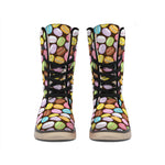 Colorful Macarons Pattern Print Winter Boots