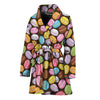 Colorful Macarons Pattern Print Women's Bathrobe