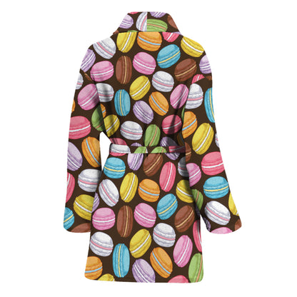 Colorful Macarons Pattern Print Women's Bathrobe