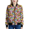 Colorful Macarons Pattern Print Women's Bomber Jacket