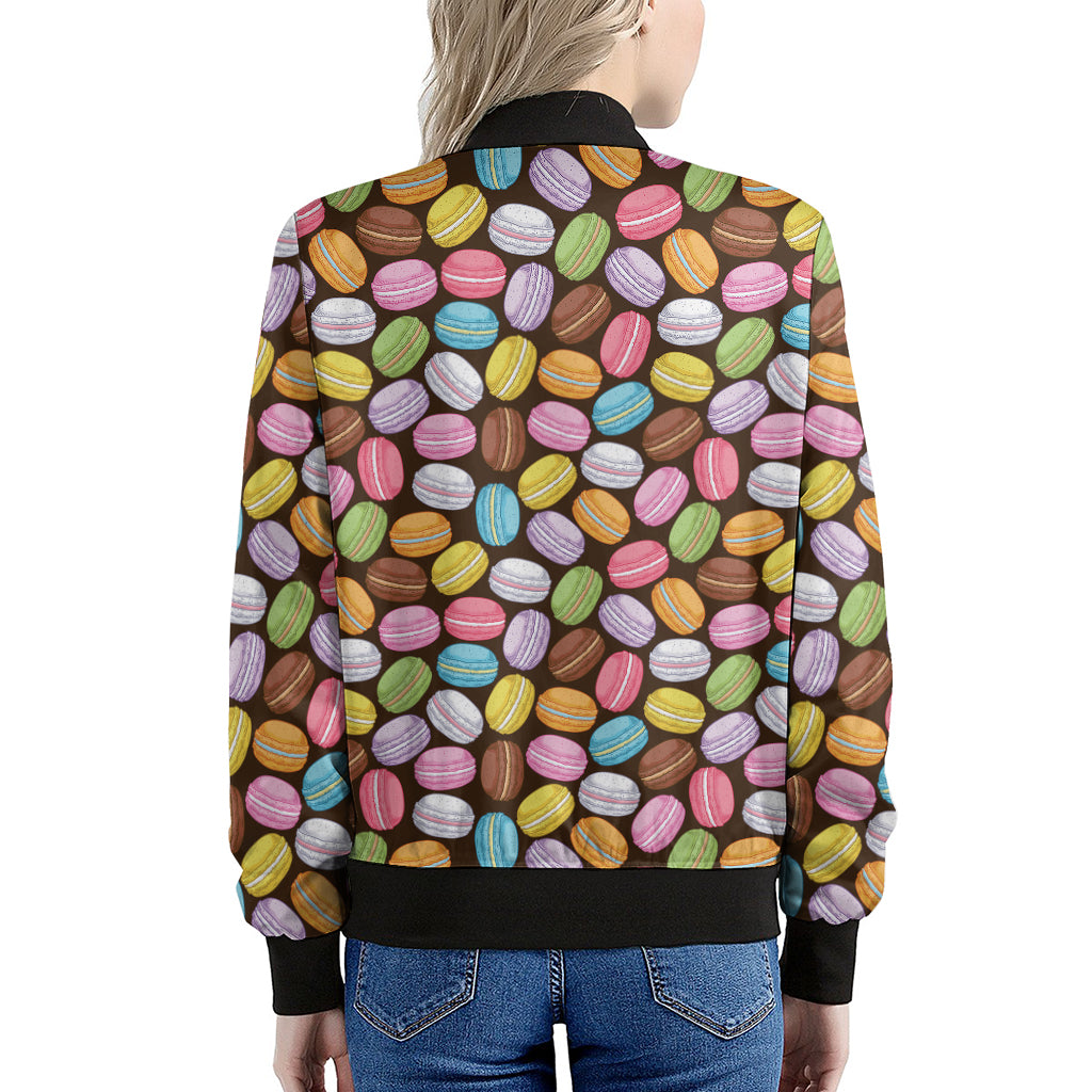 Colorful Macarons Pattern Print Women's Bomber Jacket