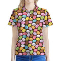 Colorful Macarons Pattern Print Women's Polo Shirt
