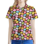 Colorful Macarons Pattern Print Women's Polo Shirt